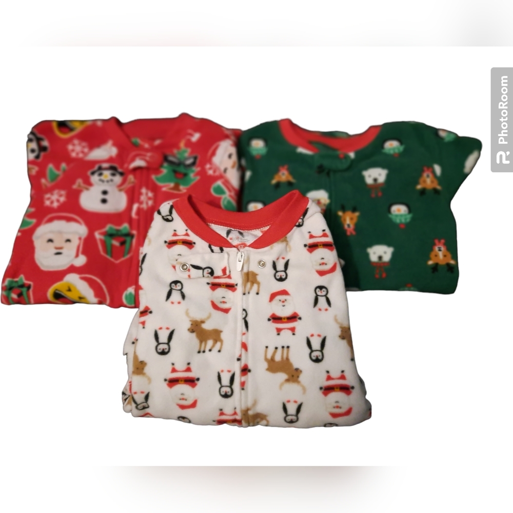 Bundle of 3 toddler boys Christmas jammies